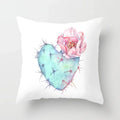 Tropical Cactus Succulent Plant Print Pillow Cover for Home Decor by Axyaa