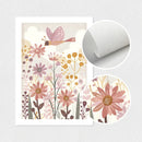 Boho Flowers Sun Moon Wall Art Canvas Print Set by Axyaa