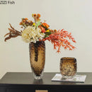Wrinkled Glass Vase Hydroponics Pot by Axyaa - Room Aesthetic Floral Decor