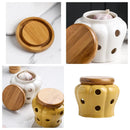 Axyaa Ceramic Pumpkin Jar with Lid for Kitchen Storage of Spices and Herbs
