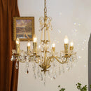 Axyaa Crystal Copper Chandelier with Pearl Decoration - Romantic Candle Light