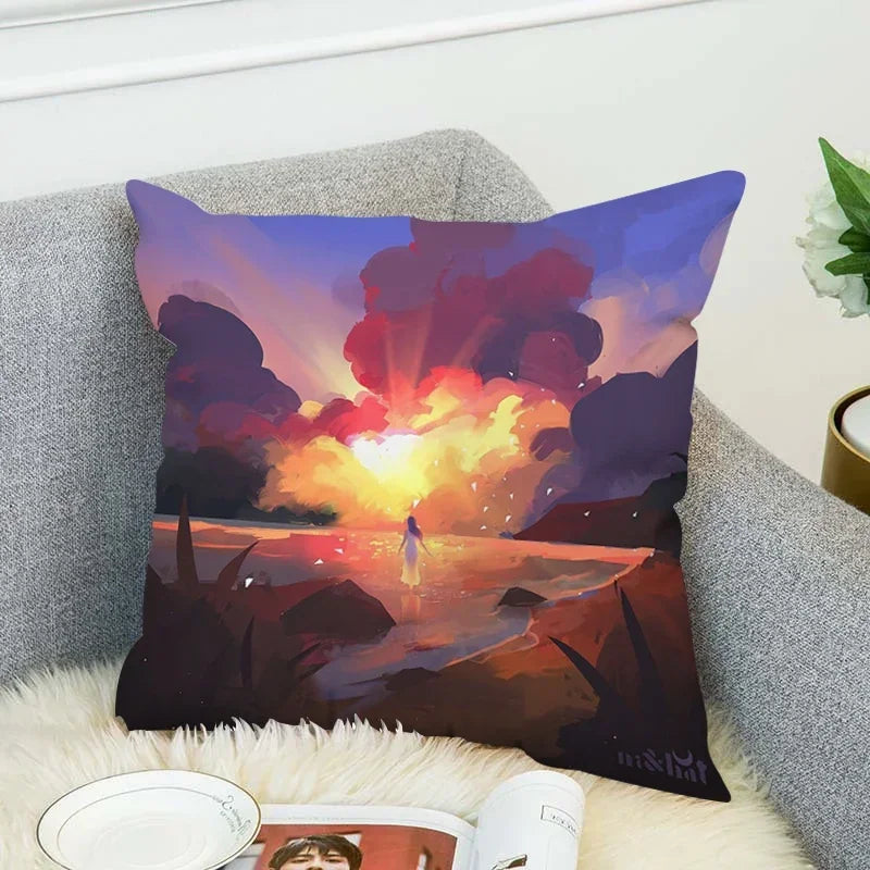 Axyaa Decorative Cushion Covers for Bed and Chair - Set of 2