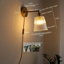Axyaa Glass Wall Sconce Light Fixtures Copper Nordic Bedside Lamp