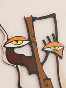 Axyaa Abstract Face Wooden Wall Decor Art for Home Office, Living Room, Bedroom