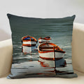Axyaa Boat Pattern Linen Cushion Cover for Home Sofa Decor