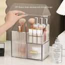 Axyaa Clear Makeup Organizer with Drawer and Lid - Cosmetic Storage Box
