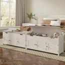 Axyaa Shoe Storage Bench with Lift Top, Cushioned Seat, Adjustable Shelf