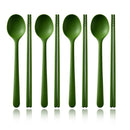 Axyaa Silicone Cutlery Set with Colorful Korean Chopsticks & Spoon