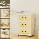 Axyaa 45cm Double-Door Storage Cabinet, Swivel Casters, Heavy-Duty, Kitchen/Bedroom/Living Room/Bathroom