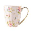 Axyaa Flower Tea Cup Set, 400ml Ceramic Coffee Mug for Couples