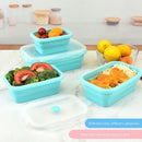 Axyaa Collapsible Silicone Lunch Box Bento Containers - Portable & Microwavable Storage