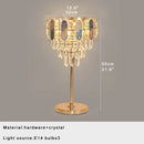 Axyaa Crystal Table Lamp 3000K E14 Bulb for Bedside Office Decoration
