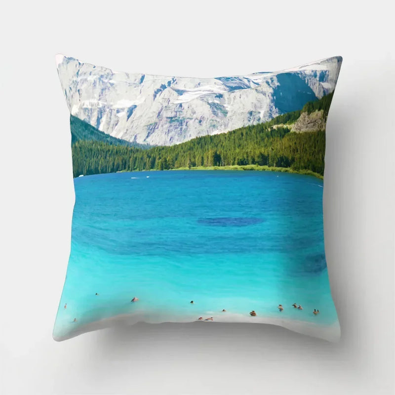 Axyaa Sea Waves Cushion Cover 45x45cm for Home, Office & Car Décor