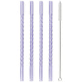 Axyaa Glass Straw Set 4 Pack for Cocktail Smoothie Bar Accessories