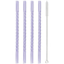 Axyaa Glass Straw Set 4 Pack for Cocktail Smoothie Bar Accessories