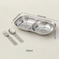 Axyaa Kids Stainless Steel Divided Food Plate with Cute Pattern