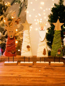 Axyaa Wooden Christmas Ornaments Fawn Snowman Star - Holiday Home Decor