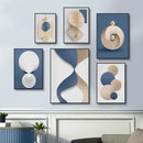Axyaa Luxury Gold Geometry Canvas Wall Art Set