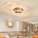 Axyaa LED Rings Chandelier: Modern Dimmable Ceiling Lighting for Living Room