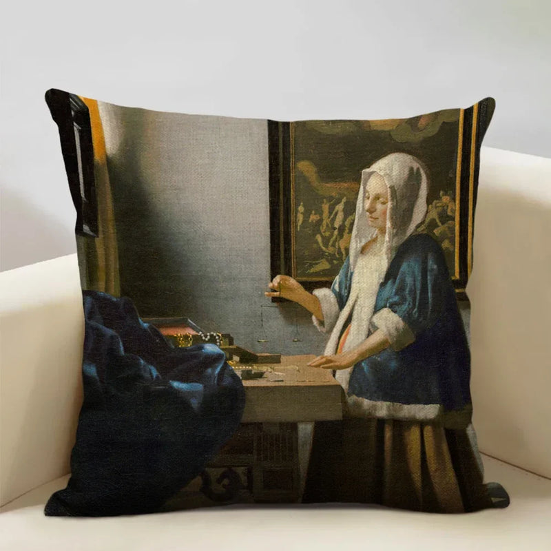 Elegant Axyaa 45x45cm Print Cushion Cover for Home, Hotel, Office Décor
