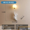 Axyaa Bear Wall Lamp: Kids Bedroom Moon Light Fixture with 3D Printing.
