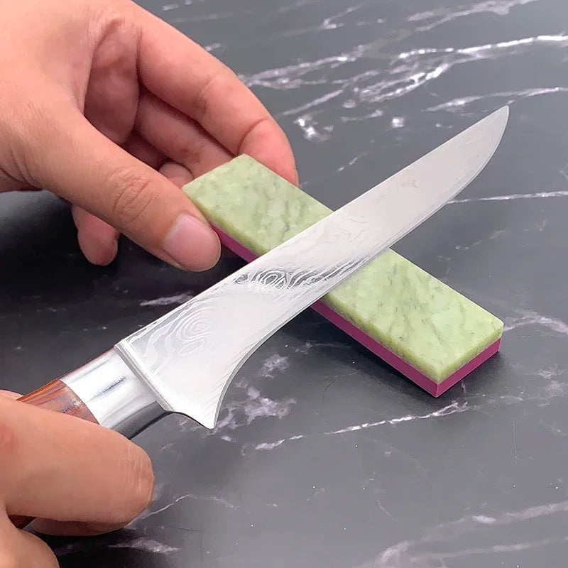 Axya Natural Agate Knife Sharpening Stone - Double-Sided Diamond Grinding Whetstone