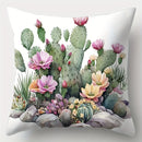 Axyaa Cactus Flower Sofa Pillow Case Set, 17.7" x 17.7", Home Decor, Single-Sided Print