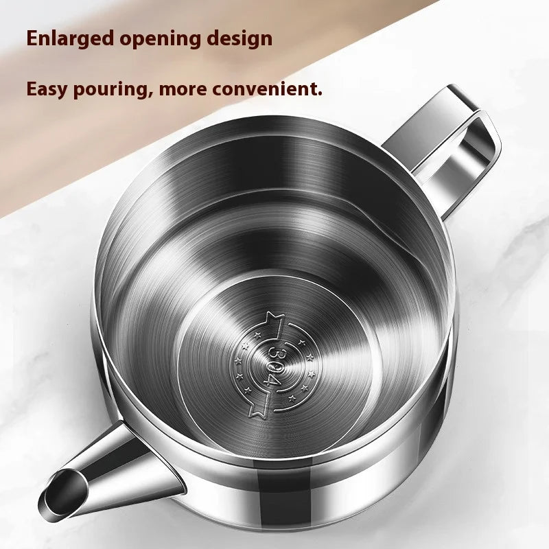 Axyaa Stainless Steel Oil Filter Pot with Fine Mesh Strainer & Fry Basket