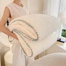 Axyaa White Milk Fleece Throw Blanket - Soft & Cozy All Season Knitted Plush Blanket