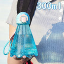 Axyaa Mini Transparent Water Bottle with Straw - Portable & Cute for Fitness & Outdoor
