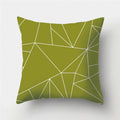 Axyaa Army Green Geometry Print Cushion Cover - Sofa Decor Pillowcase