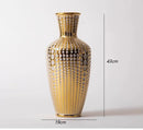 Axyaa Gold Vases: Ceramic Floral Home Decor for Living Room, Foyer, Homestay