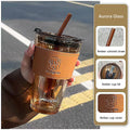 Axyaa Glass Cup with Straw - Large Capacity Creative Drinkware