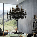 Axyaa Black White Beads Chandelier Moon Tears Pendant Luxury Kitchen Hanging Lamp