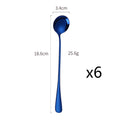 Axyaa Stainless Steel Dessert Spoon Set Swizzle Stir Long Handle Cutlery