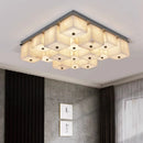 Axyaa Marble Alabaster Ceiling Lamp: Modern, Simple, All-Copper for Living Room, Bedroom, Study, Dining Room