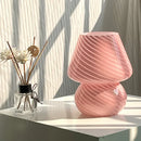 Axyaa Retro Mushroom Glass Table Lamp with USB, Luxurious Bedside Night Light