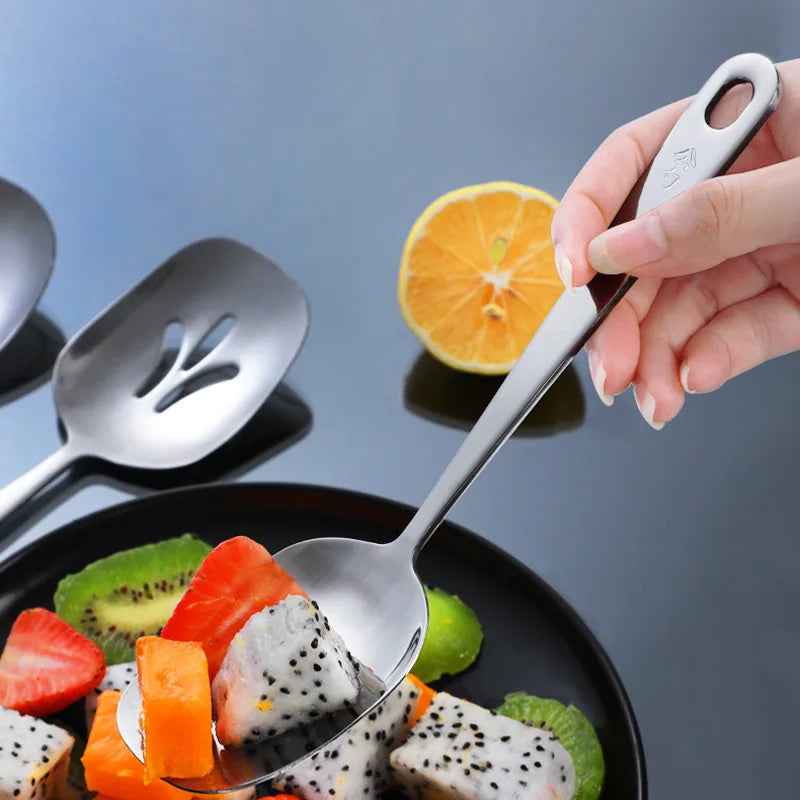 Axyaa Stainless Steel Square Spoon Serving Ladle for Kitchen Utensils