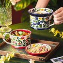 Axyaa Camellia Flower Ceramic Coffee Mug with Lid