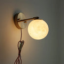 Axyaa White Moon LED Wall Light: Modern Nordic Up Down Rotate Reading Lamp