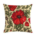 Axyaa Leaf Pattern Decorative Cushion Cover Pink Flower Linen Pillow Case