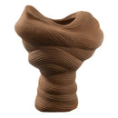 Axyaa Ceramic Stripe Vase: Home Decor Porcelain Craft for Flower Arrangements