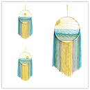 Axyaa Sun Macrame Wall Shelf: Boho Wood Decor for Bedroom, Living Room, Nursery