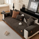 Axyaa Plush Lamb Wool Sofa Cover: Soft, Warm, Non-Slip Slipcover for Modern Living Room