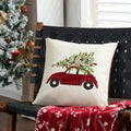 Axyaa Christmas Letter Pillow Cover Gold Holly Jolly Snowflake Soft Cushion Cover