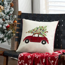 Axyaa Christmas Letter Pillow Cover Gold Holly Jolly Snowflake Soft Cushion Cover