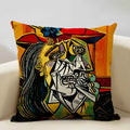 Pablo Picasso Abstract Art Cushion Cover 45x45cm Beige Linen Axyaa Brand