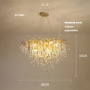 Axyaa Golden Crystal Tear Drop Ceiling Light for Living Room & Bedroom