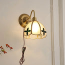 Axyaa Glass Brass Wall Sconce Light Fixture for Dining Living Bathroom Mirror