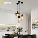 Axyaa Glass & Metal Pendant Light: Adjustable Vintage Ceiling Fixture